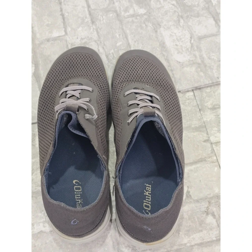 OluKai Moku Pae Shoes Mens Size 13 Blue Gray Mesh Lace Up Casual Comfort Sneaker